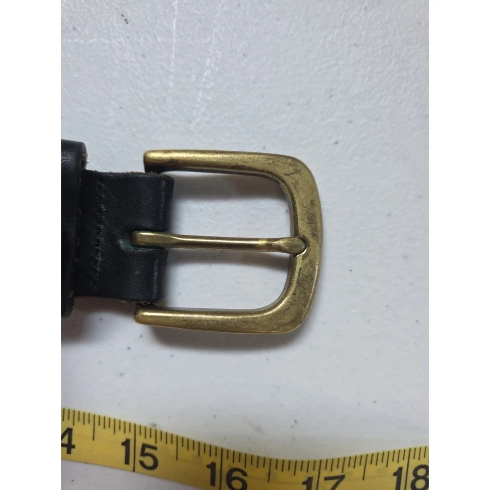 Duluth Trading Co Mens Size 48 Black Leather Belt USA Made Heavy Duty Workwear